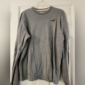 Hollister Men's Gray Long Sleeve Shirt, XL